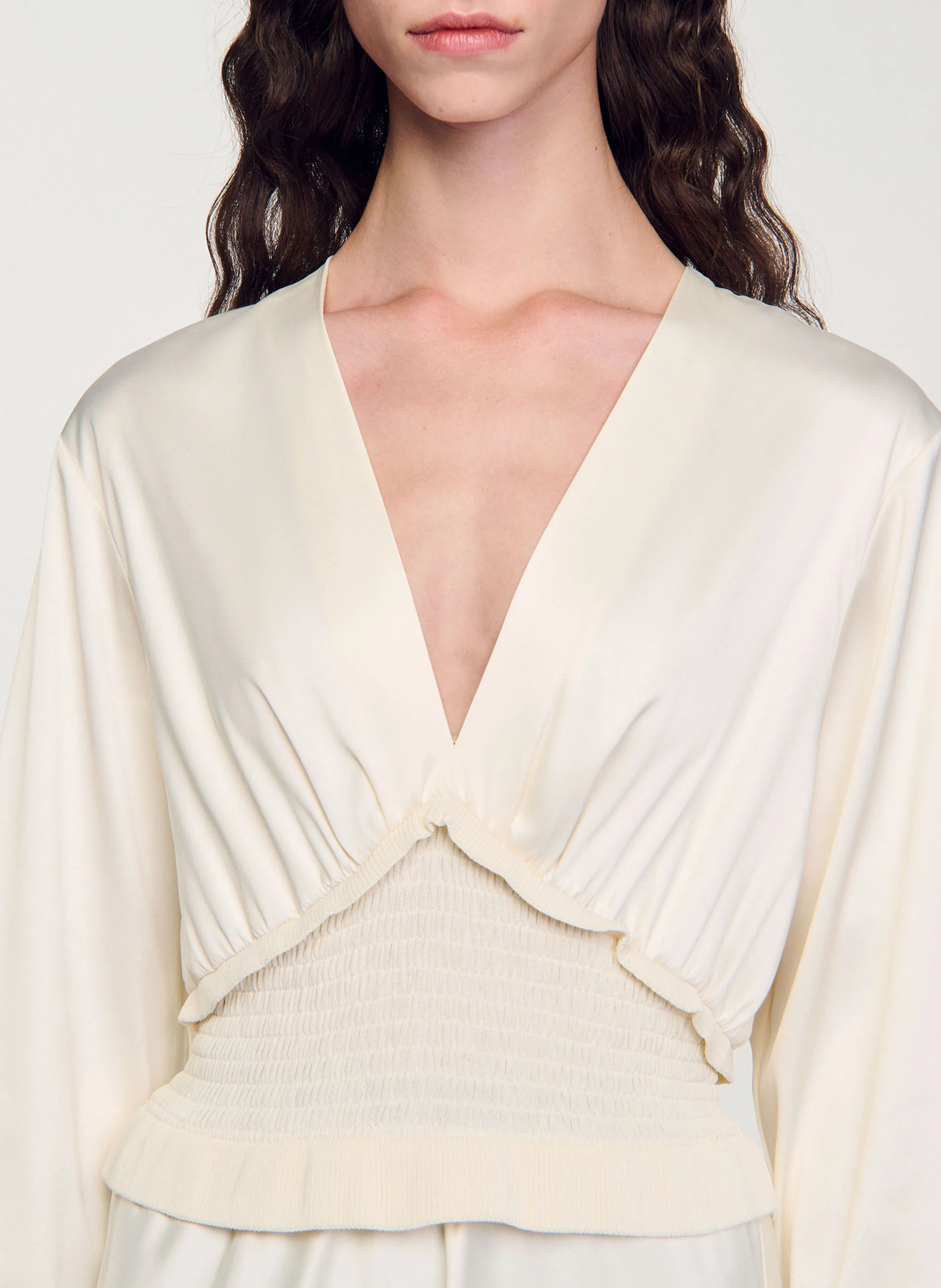 Robe longue satinée| Blanc