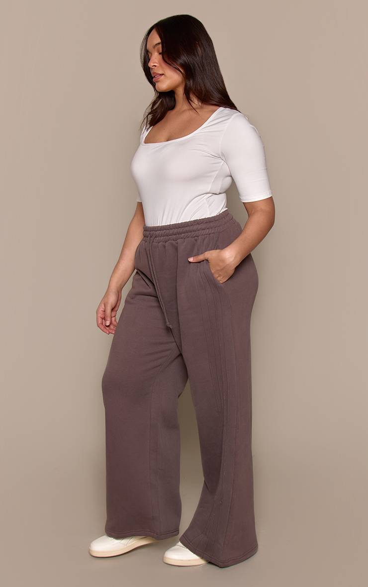 Charcoal Grey Jogger Grande Taille Avec Détails De Coutures