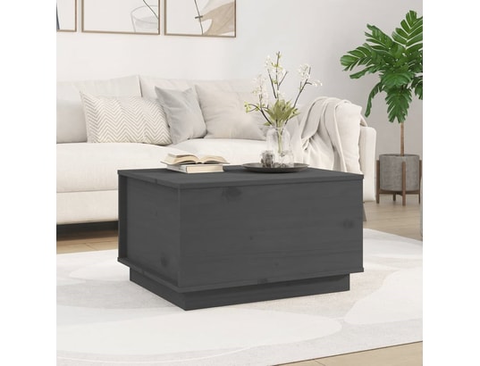 VIDAXL - Table basse gris 60x50x35 cm bois massif de pin
