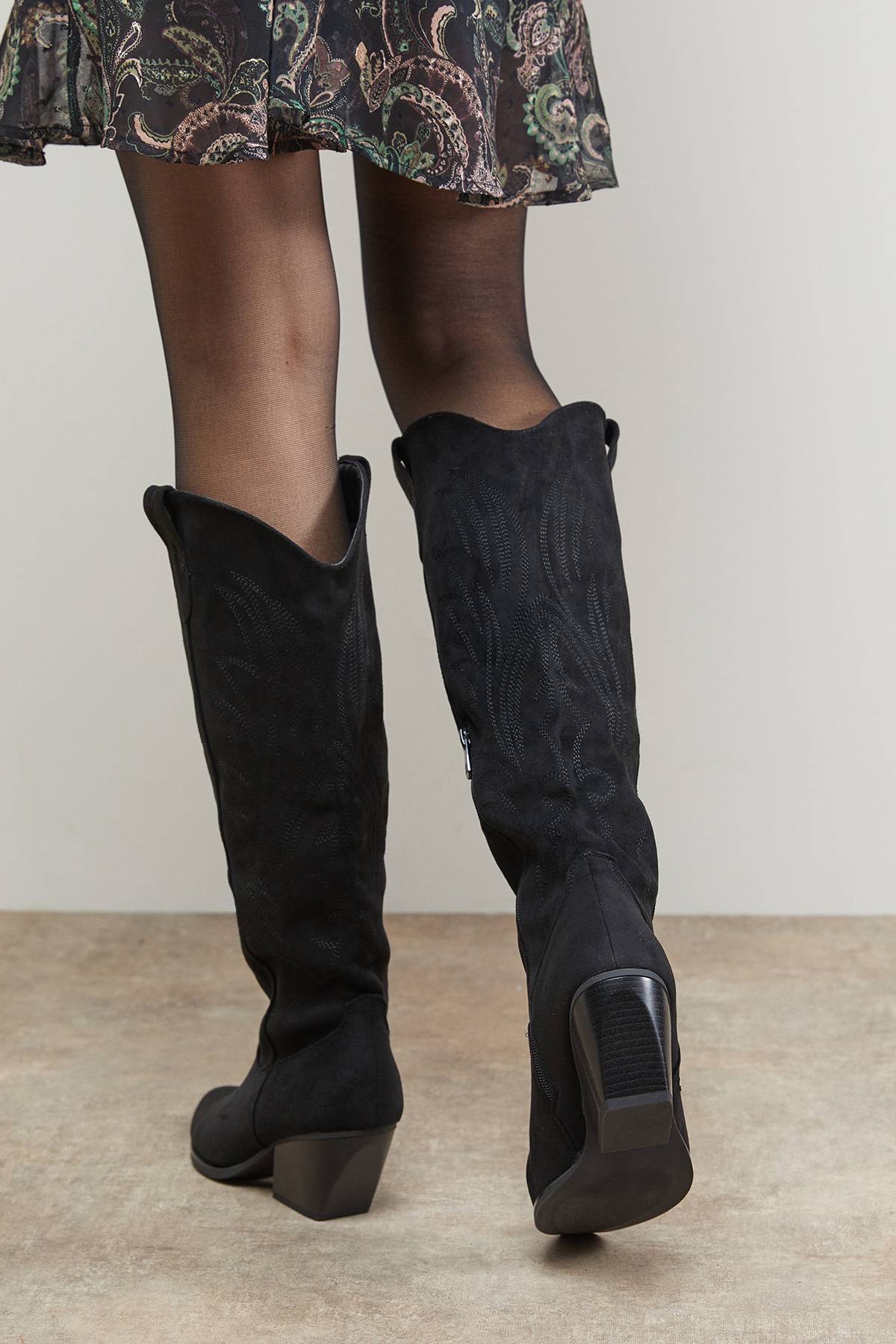 Oasis Bottes Western Hautes Maggie en synthétique Brodée