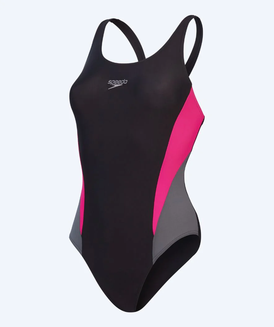 Speedo badedragt til damer - Colourblock 2.0 - Sort/lyserød