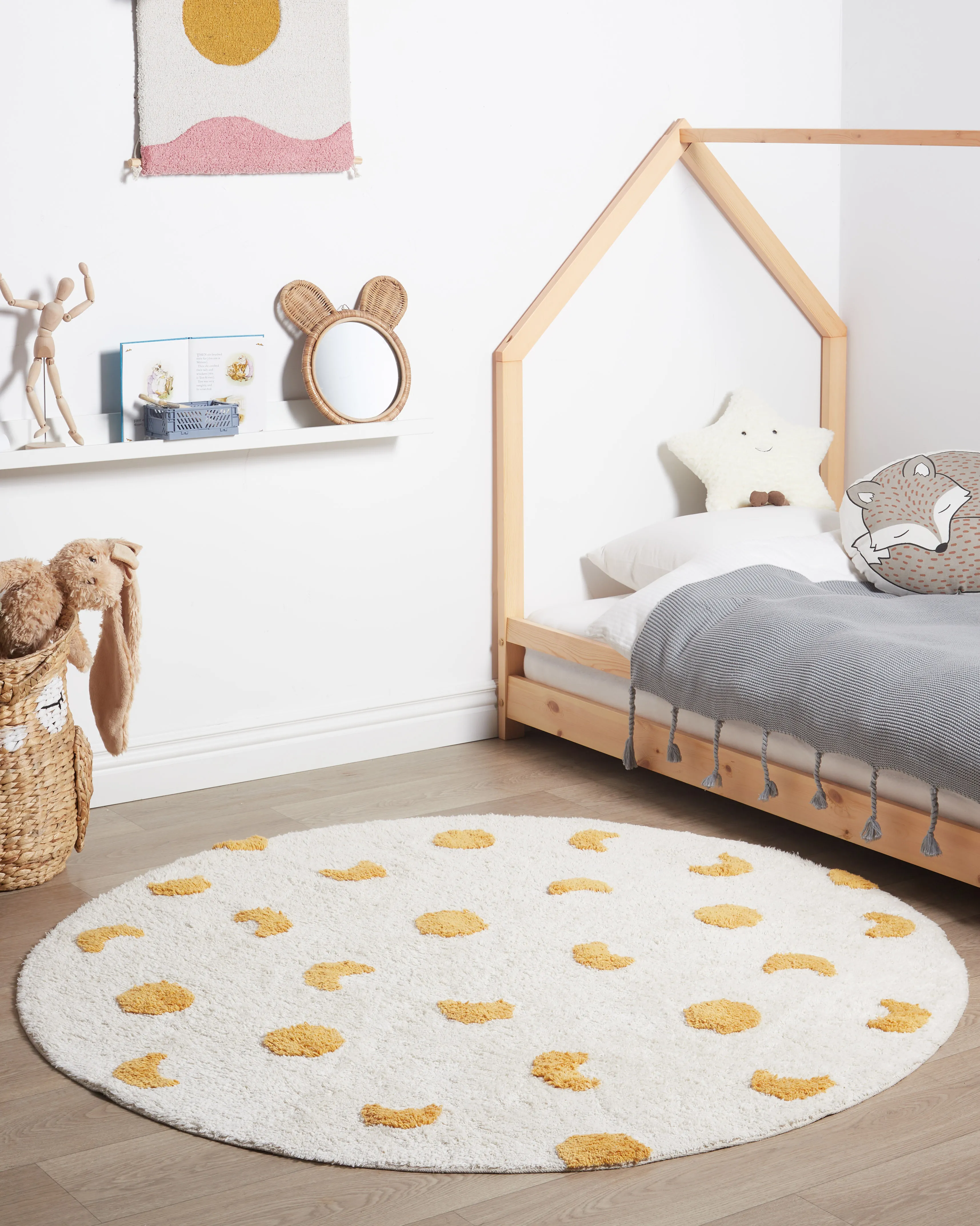 Kindervloerkleed LOTI Beige ø 140 cm Katoen