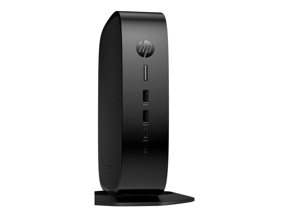 HP Elite t755 - Tynd klient - SFF 1 x Ryzen Embedded V2546 / op til 3.95 GHz - RAM 16 GB - SSD 256 GB - NVMe - Radeon Graphics - Gigabit Ethernet, Bluetooth 5.3, IEEE 802.11ax (Wi-Fi 6) - Win 10 IoT Enterprise - skærm: ingen - tastatur: tysk