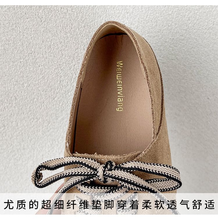 Aegina - Hidden Wedge Plain Lace-Up Faux Suede Schoenen