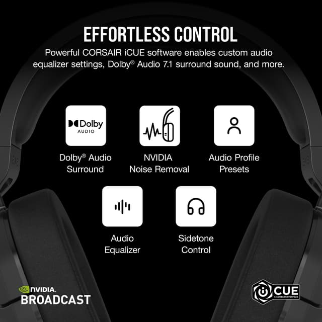 Corsair HS55 trådløst gaming-headset (sort)