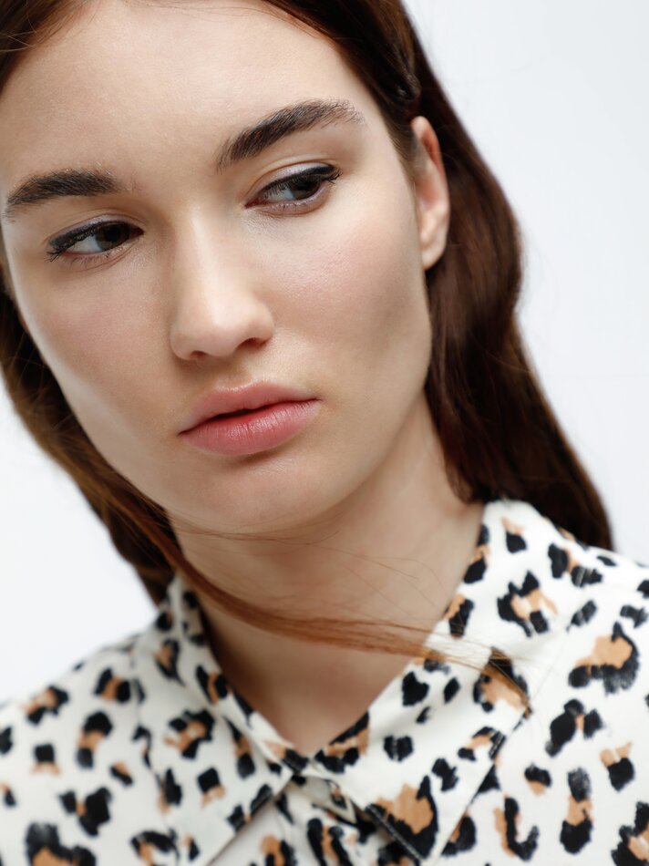 Blusa fluida sem mangas - Estampa de leopardo