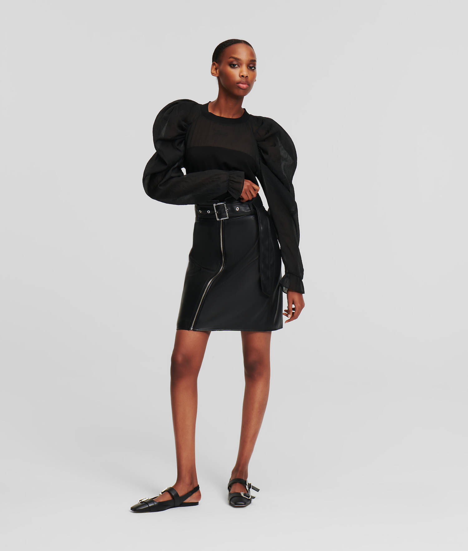JUPE STYLE MOTARD EN SIMILI-CUIR