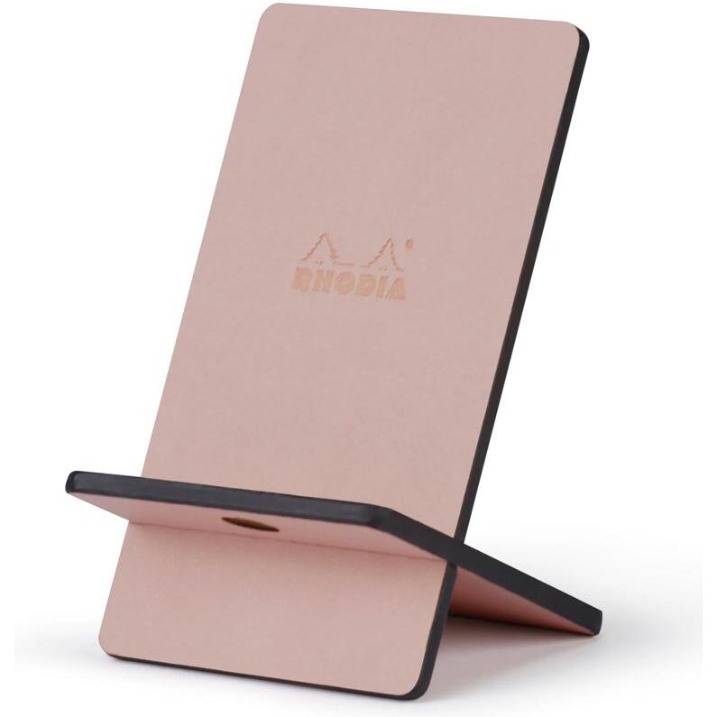 Rhodiarama support pour téléphone mobile simili cuir italien 13x8x8,5 cm - Touche de rose