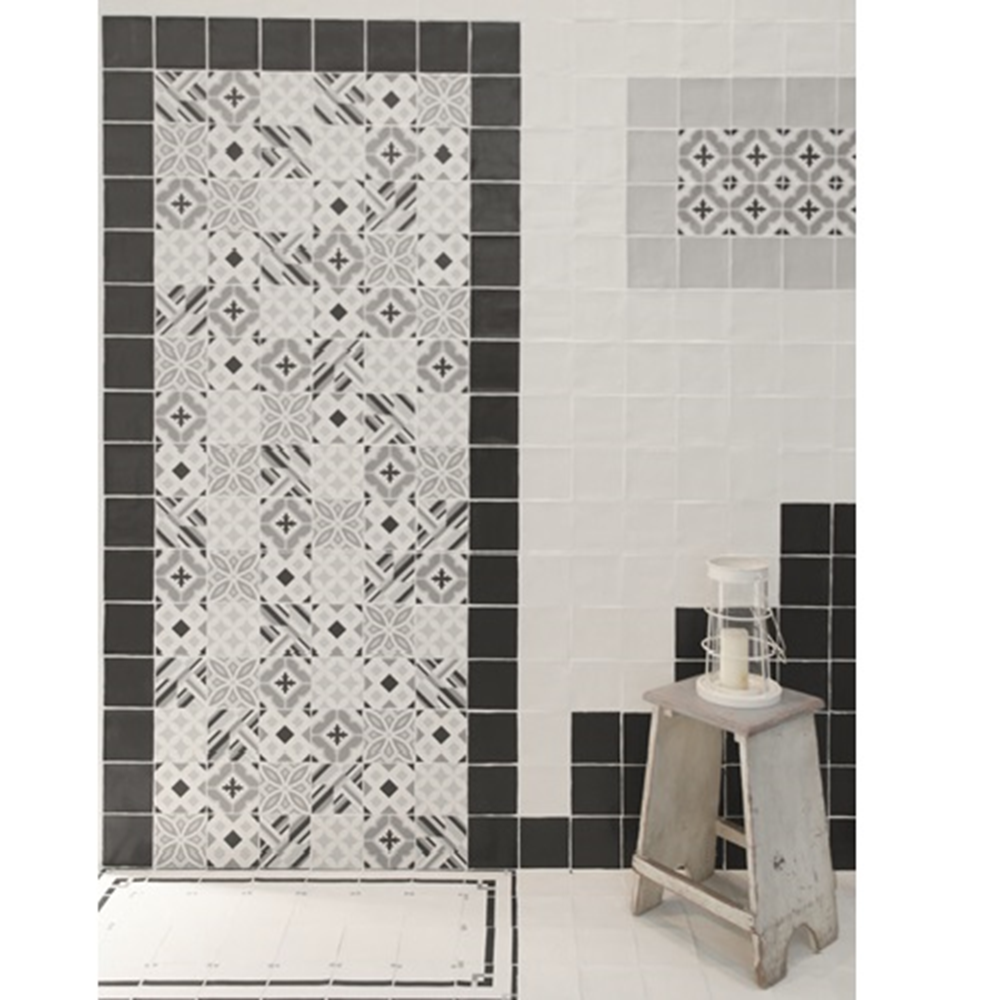 Terre d'Azur Madelaine Decor 6 wandtegel 13x13cm grijs - 30 stuks per doos