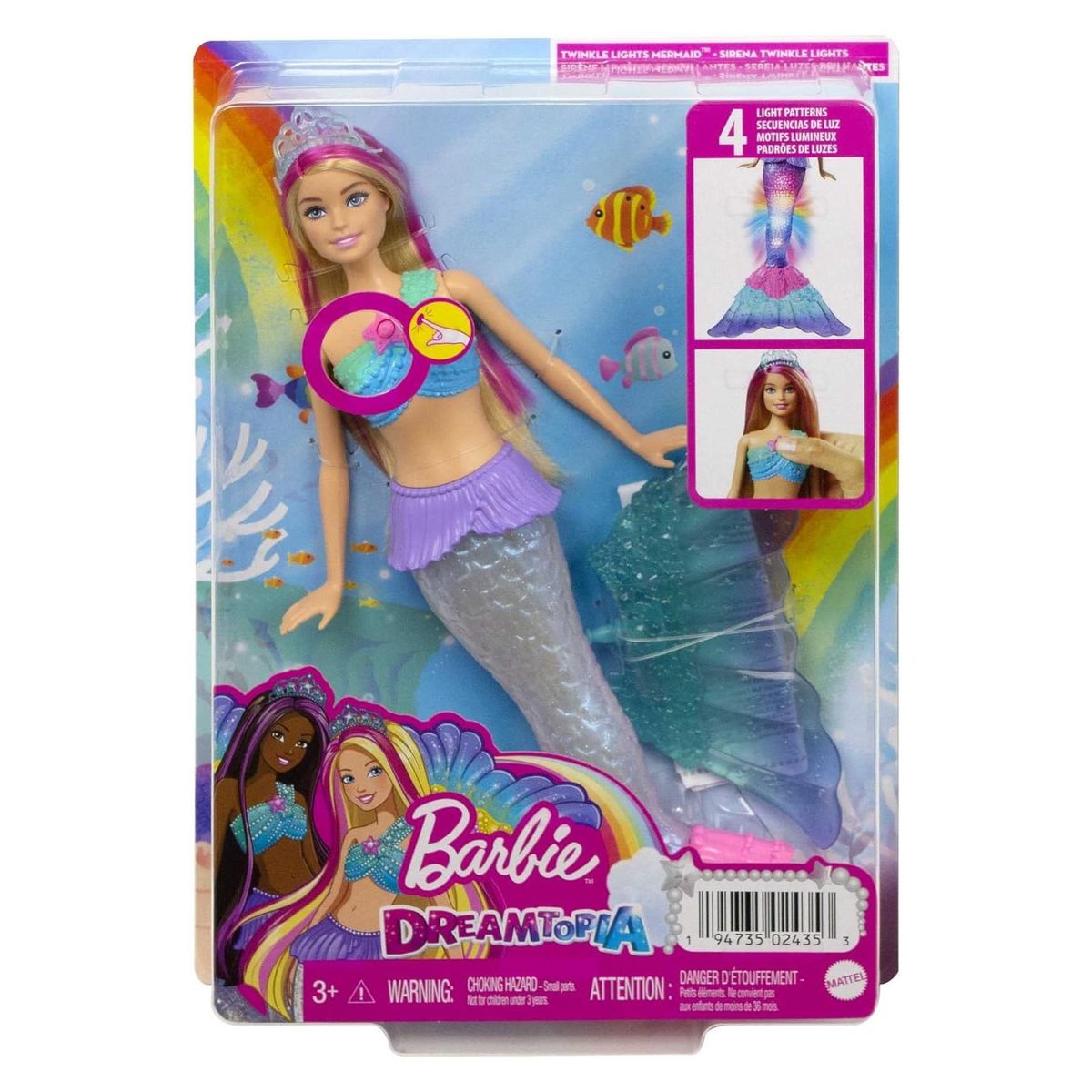 Mattel HDJ36 - Barbie - Dreamtopia - Puppe mit Licht, Meerjungfrau