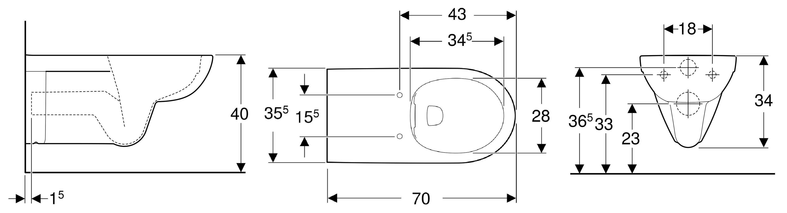 Geberit 300 Comfort hangend randloos toilet verlengd met KeraTect wit glans