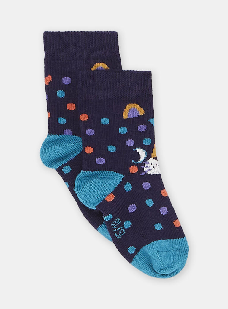 Chaussettes violettes à motifs à pois bébé garçon