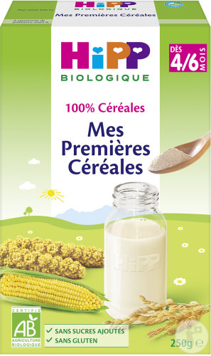 HiPP Biologique 100% Céréales Mes Premières Céréales Dès 4/6 Mois Boîte 250g