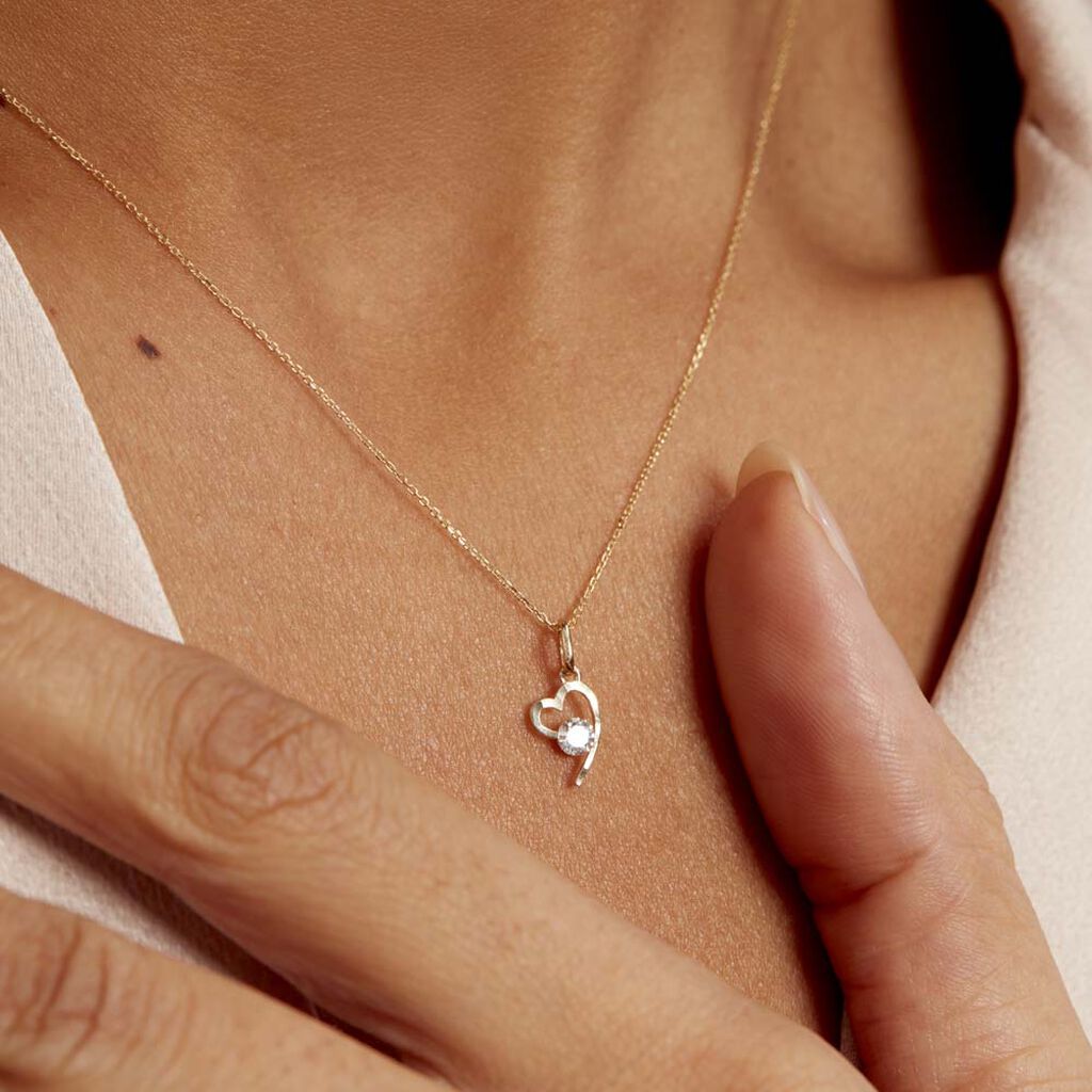 Collier Romance Or Jaune Oxyde De Zirconium
