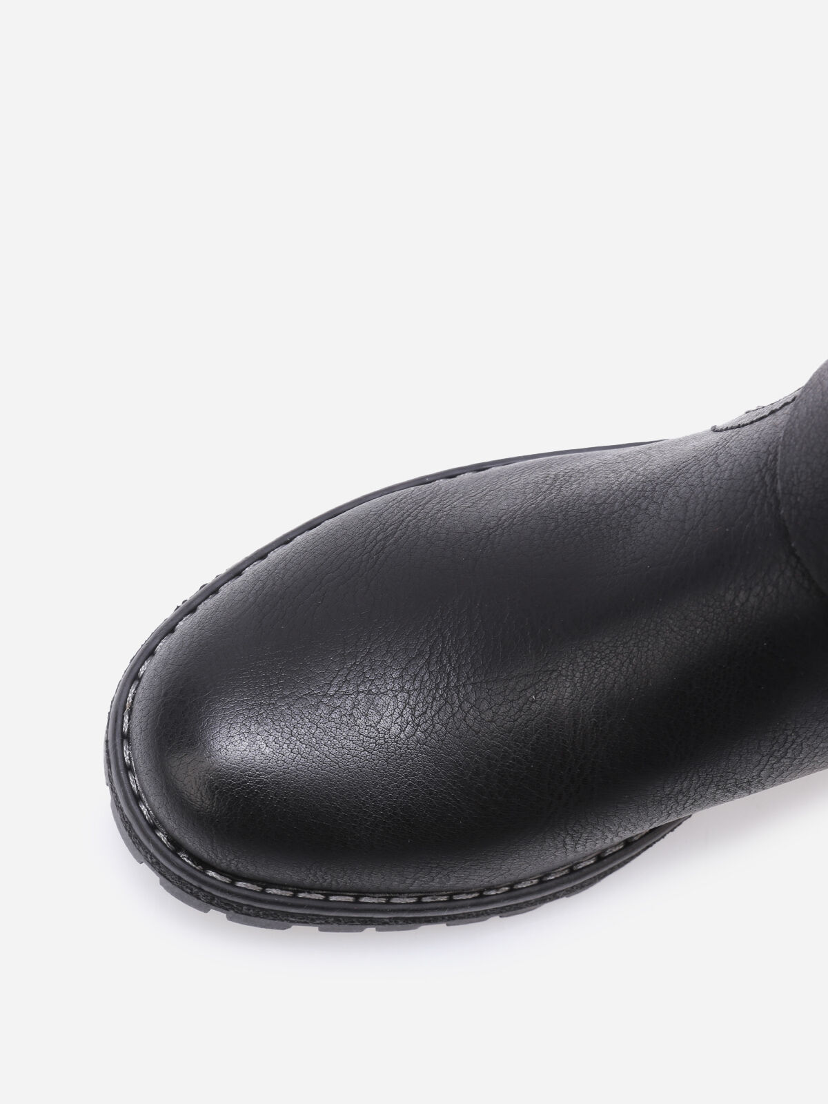 Bottines plissées bi-matières- Noir
