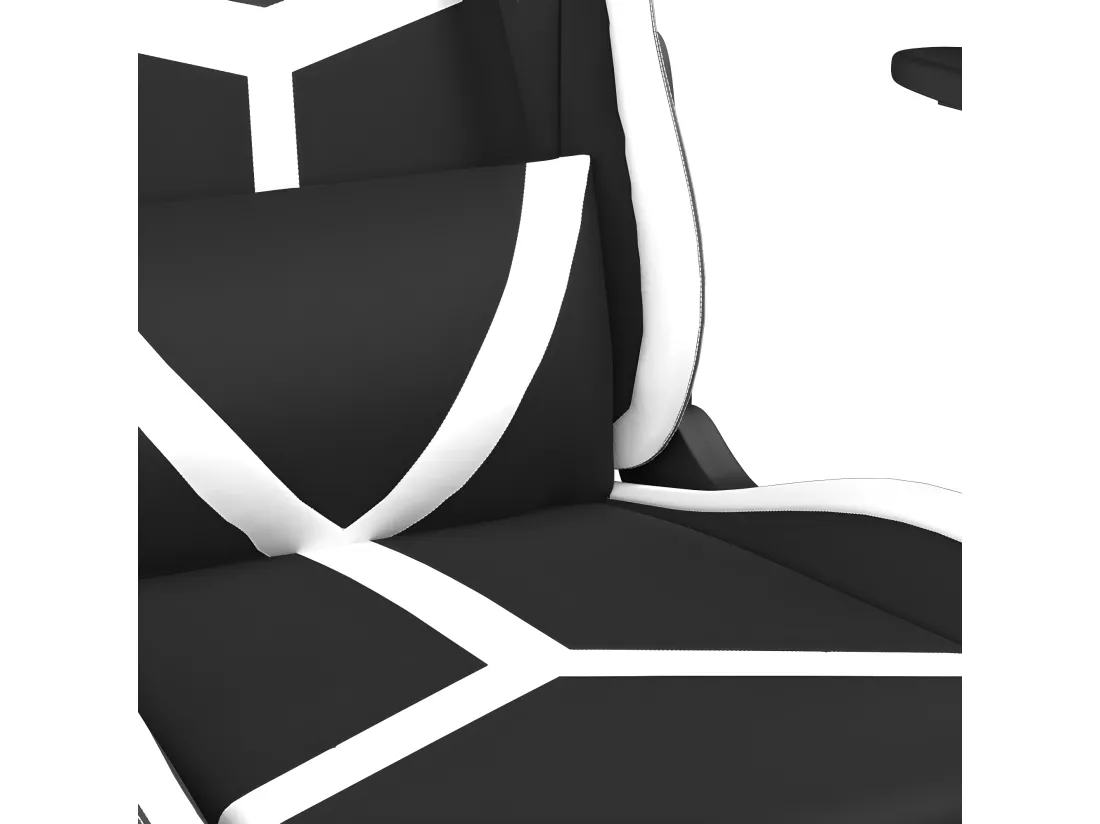 Chaise de jeu de massage avec repose-pied Noir&Blanc Similicuir