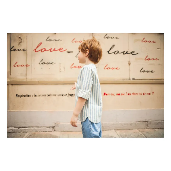 Louis Louise Kurta Oncle Rayée | Bleu ciel