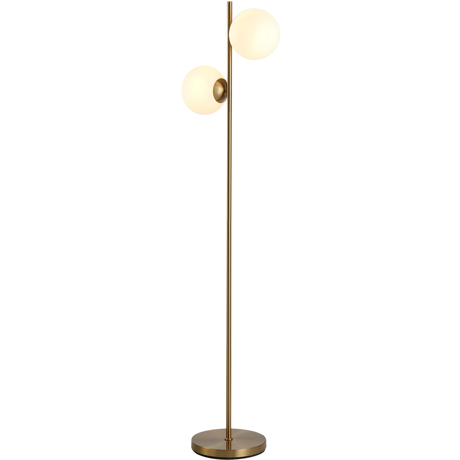 HOMCOM Stehlampe mit 2 Lampenschirmen gold, weiß