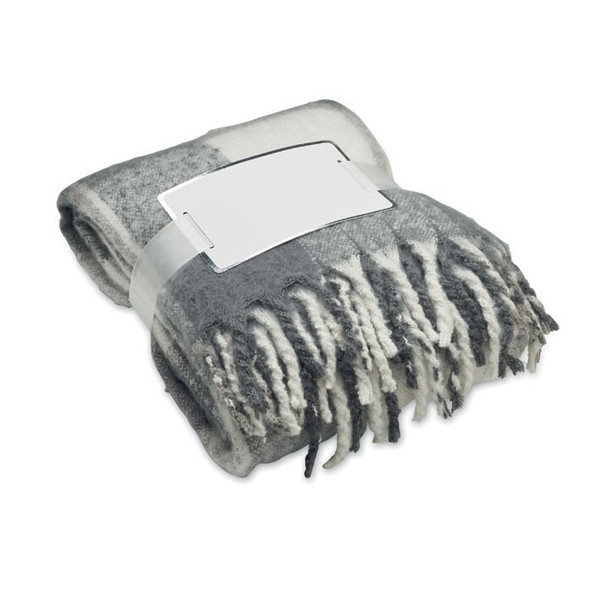 GiftRetail MO2382 - QUET Couverture en mohair à carreaux
