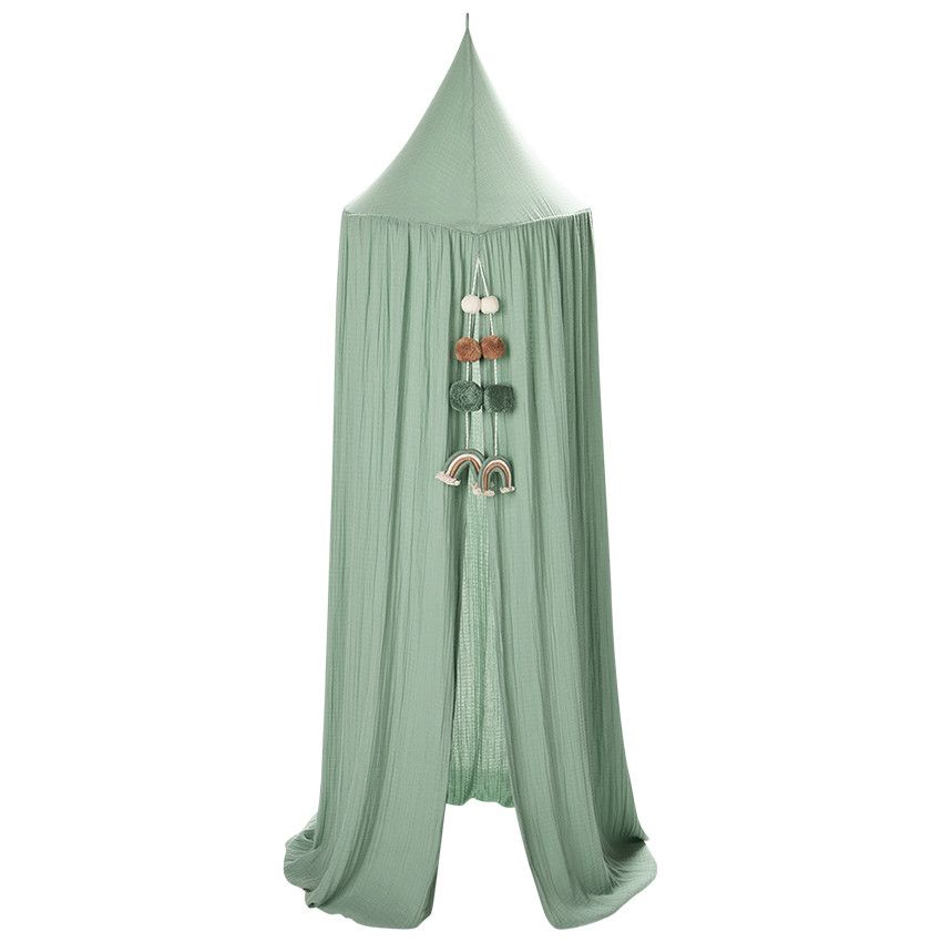 Ciel de lit en gaze de coton - Vert - Kaki