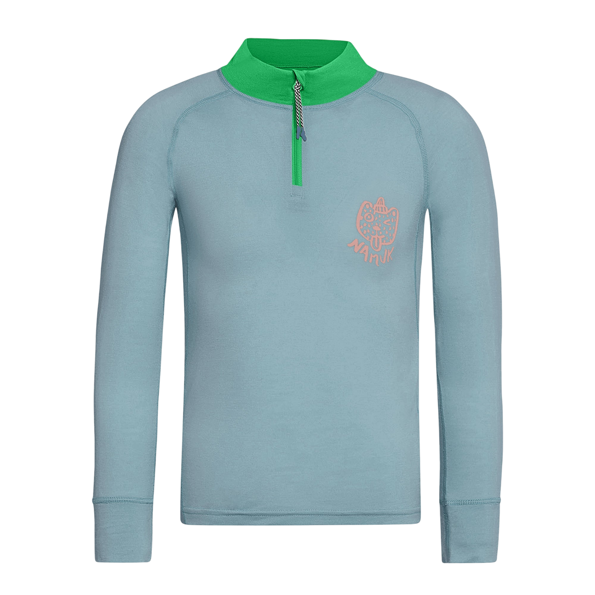 Langarmshirt  Half-Zip Ice Merino Honu Rasca blue / Rana green