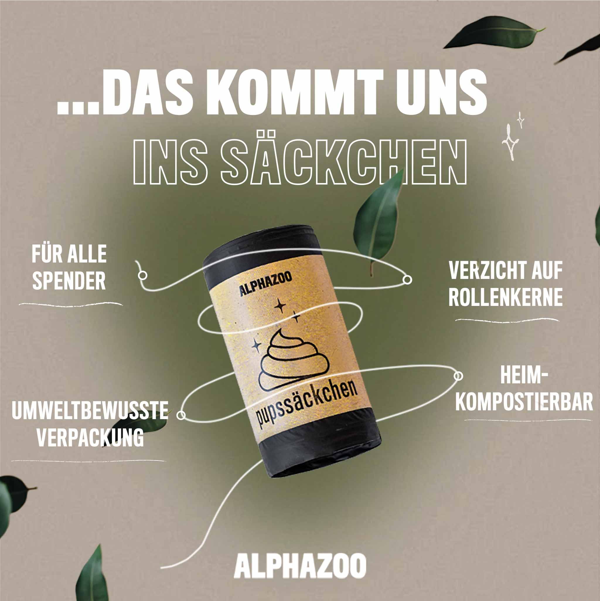 ALPHAZOO Pupssäckchen, Kotbeutel für Hunde 20 Rollen Box