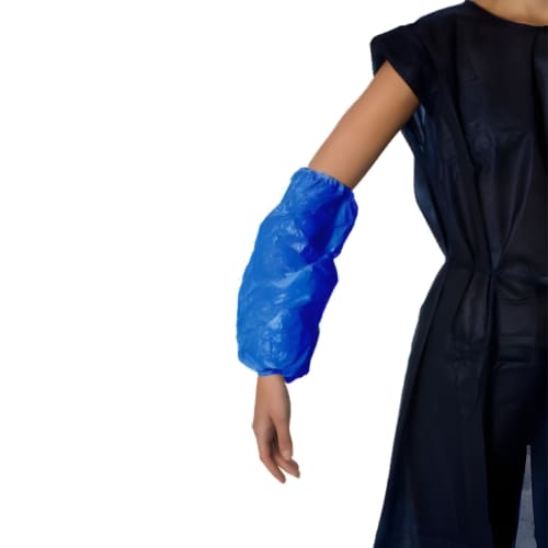 Manchette PE Paredes 15 µm bleue 37x20 cm taille M