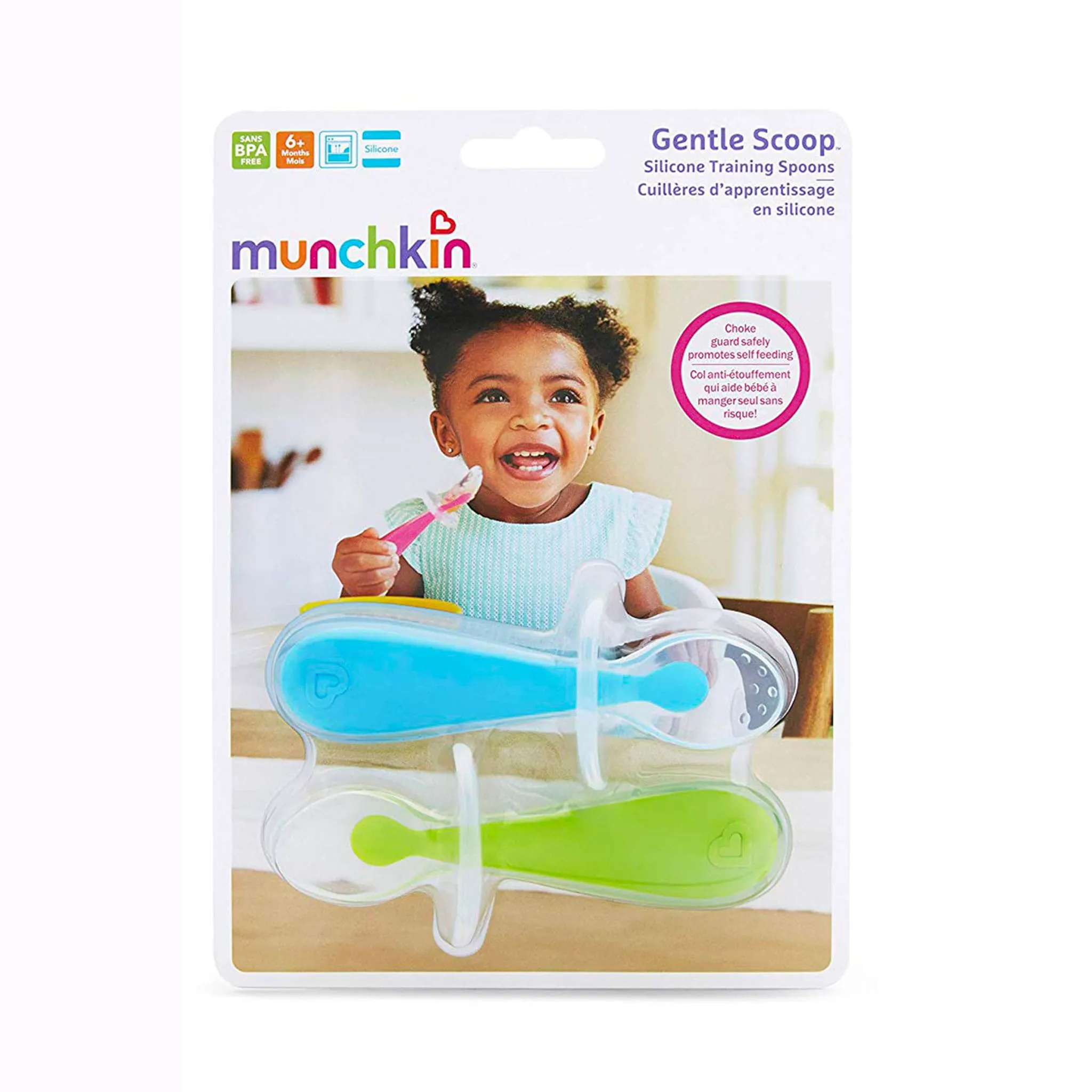 Munchkin Cuillère Silicone Paquet de 2 -Bleu