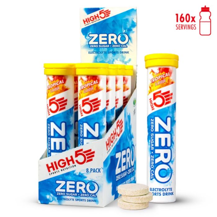 High5 Unisex Elektrolytter Zero Tropical - Box 8x20 Tabs Hvid