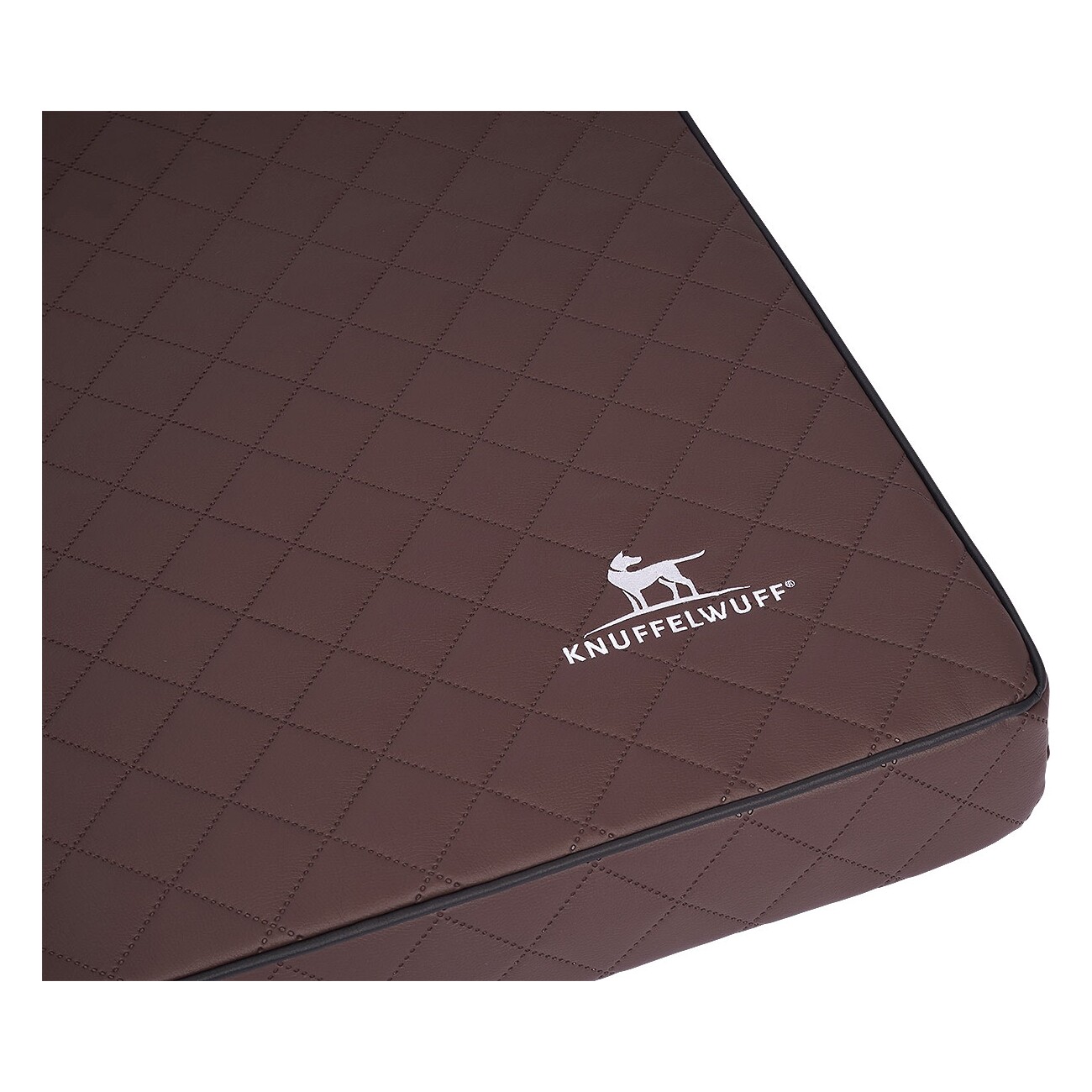 Knuffelwuff Orthopädische Hundematte Juna aus laser-gestepptem Kunstleder braun L