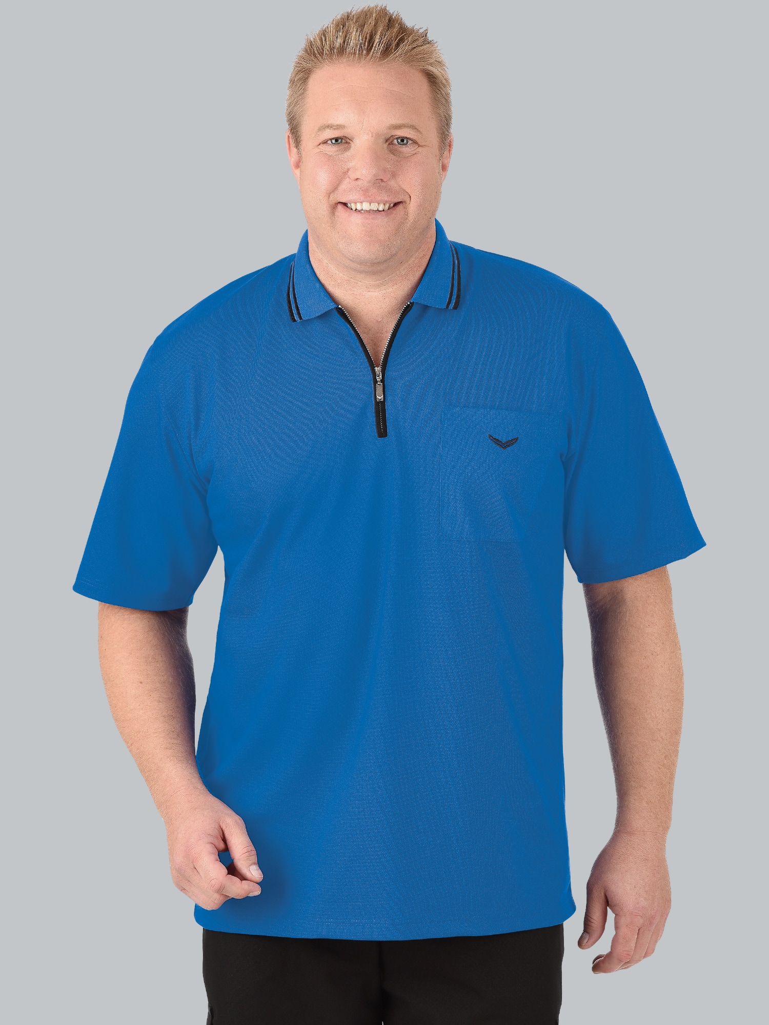 Poloshirt mit Reißverschluss Electric-blue