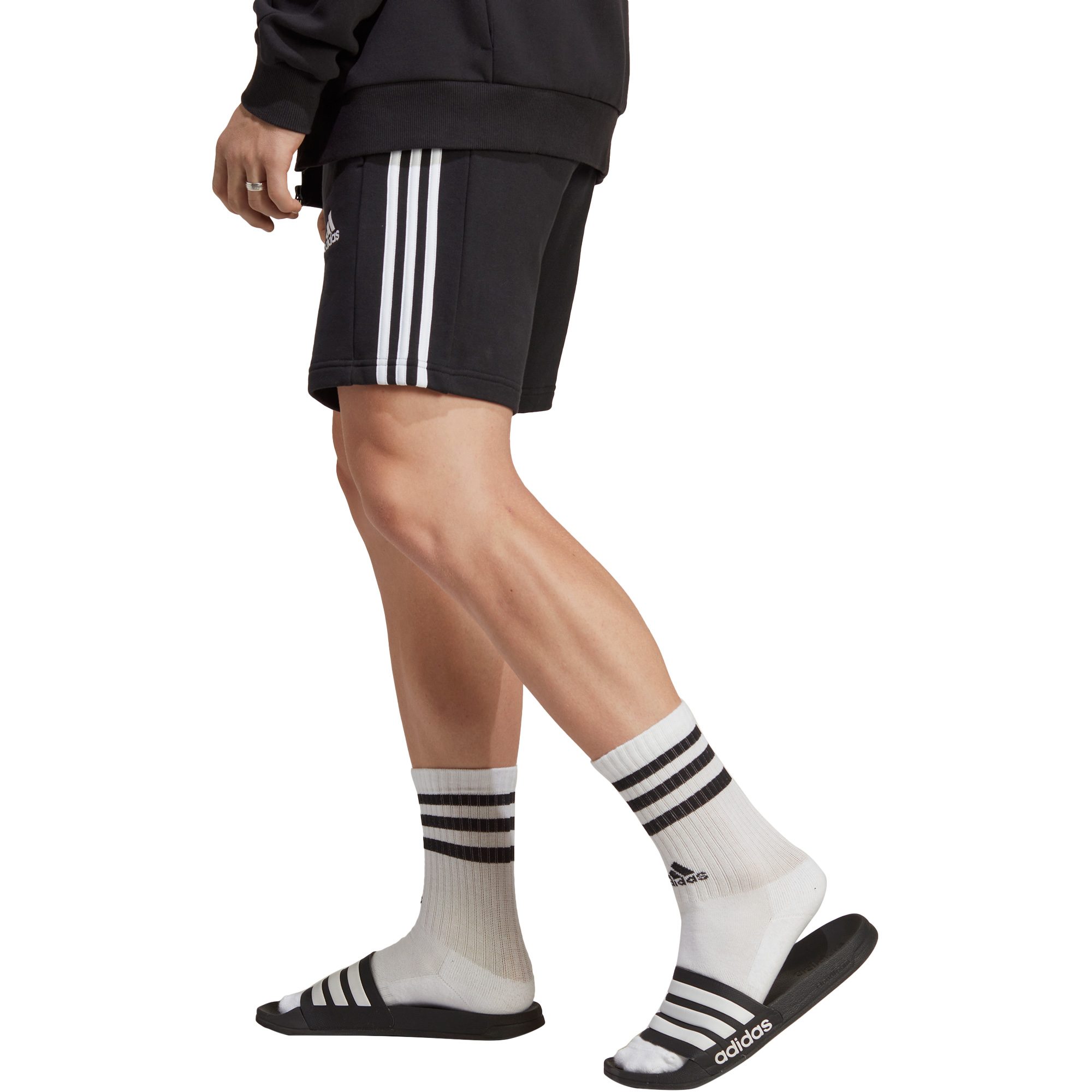 adidas Essentials French Terry 3-Streifen Shorts Herren schwarz