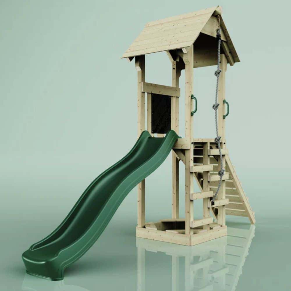 PolarPlay Lillehammer houten speeltoren in de kleur groen