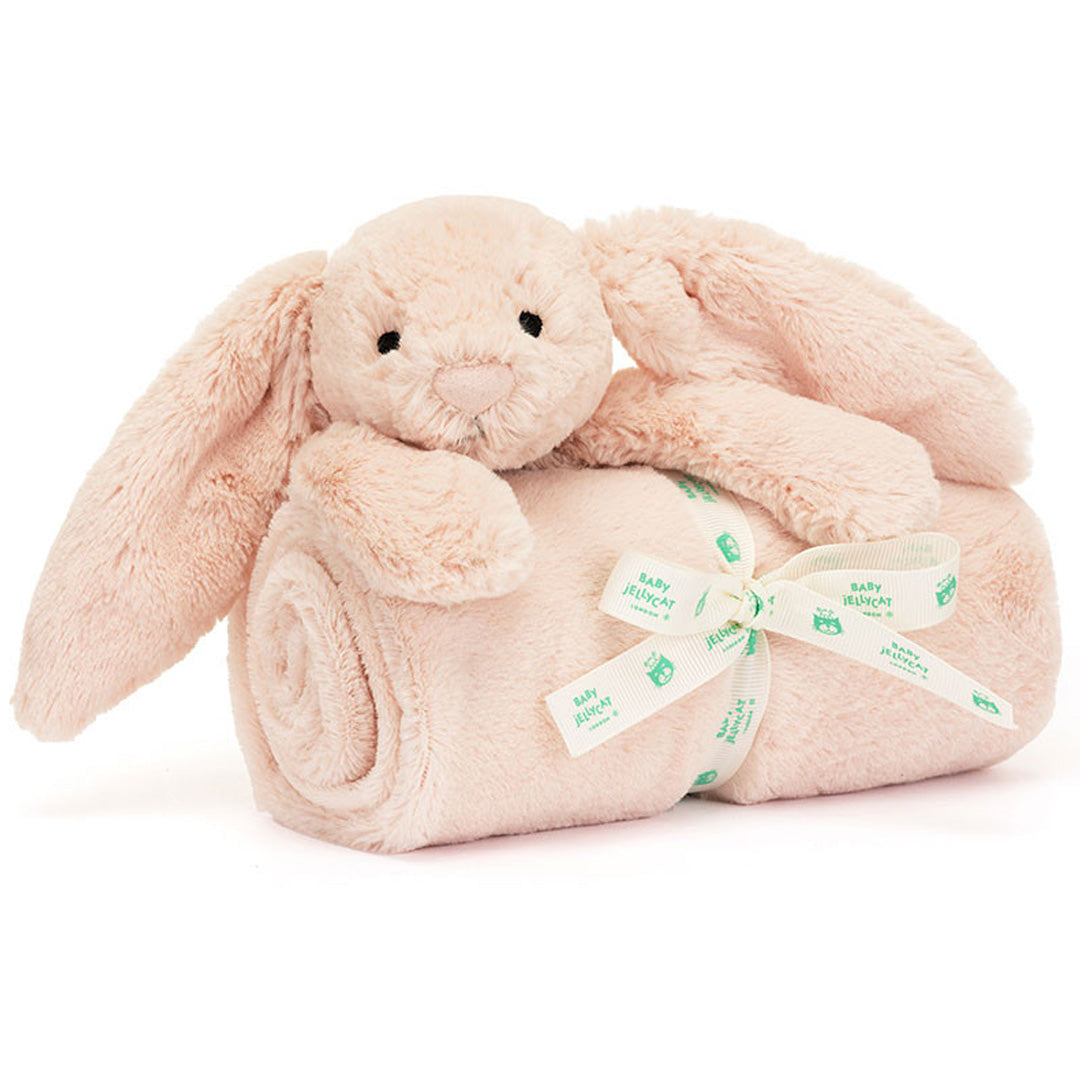 jellycat knuffeldekentje bashful konijn - blush - 70x56 cm