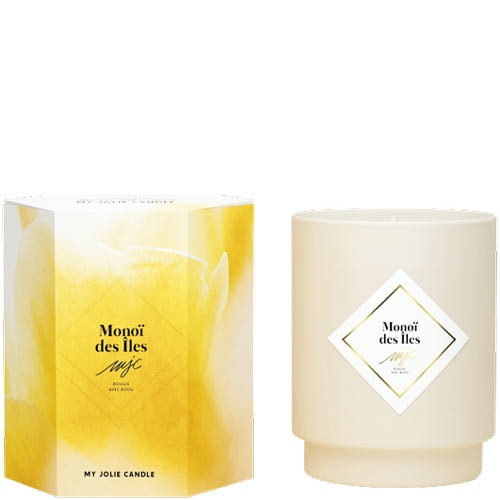 Bougie parfumée - Monoï des îles - Collier acier inoxydable doré - 250 g