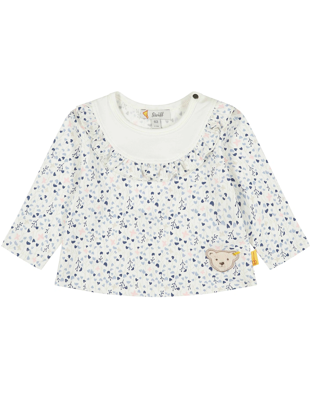 Langarmshirt FLOWER BEAR in cloud dancer