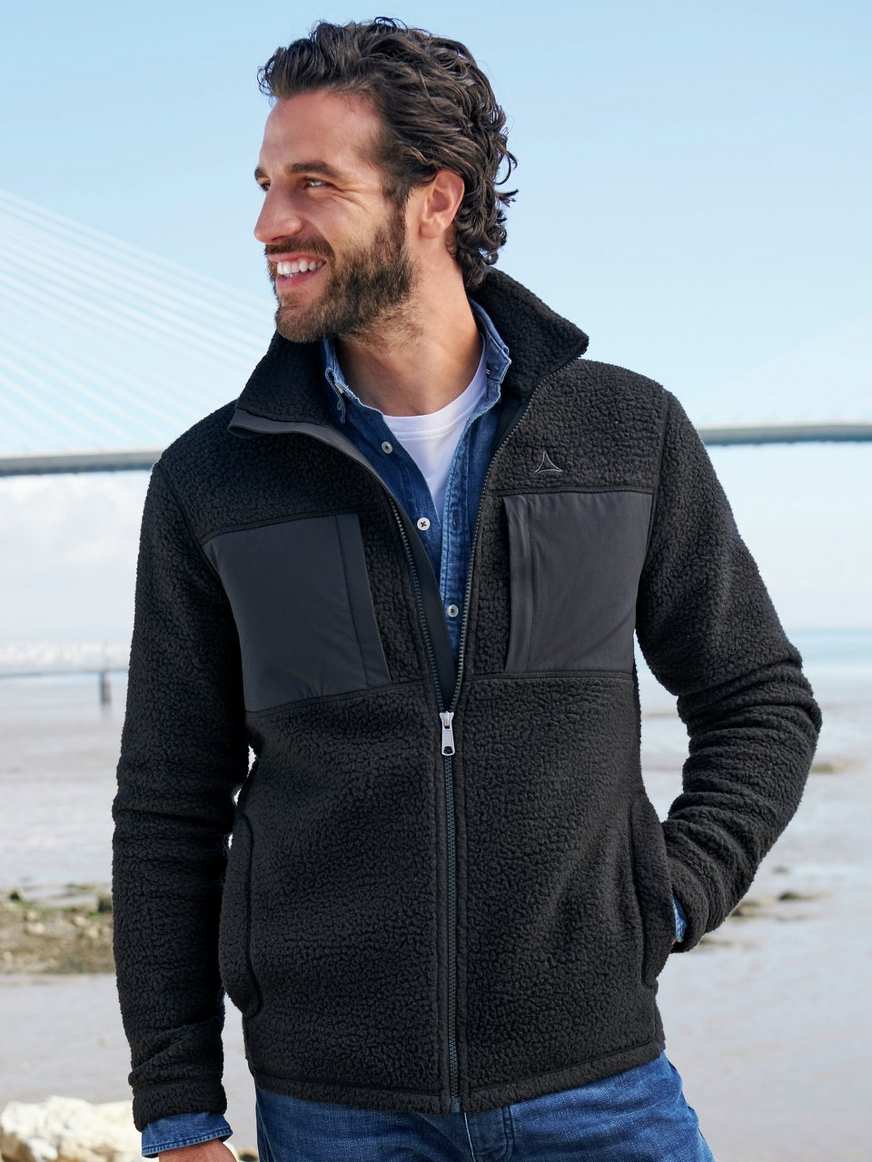 Teddy-Fleecejacke Passform Regular Fit