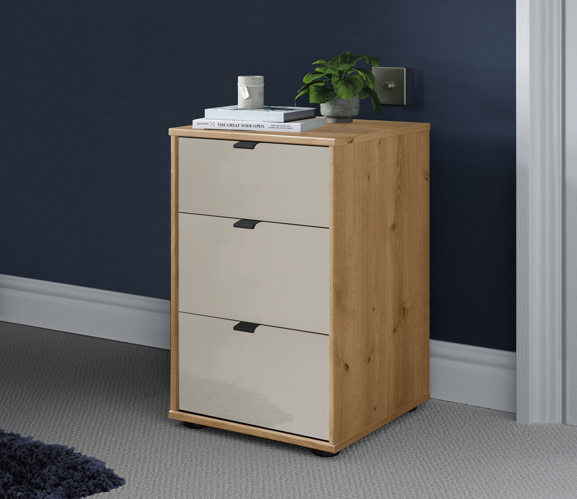 MONDO Nachtkonsole CLIVO braun/ beige