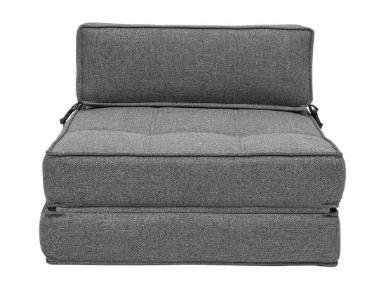 Chauffeuse 1 place convertible en tissu gris KATY