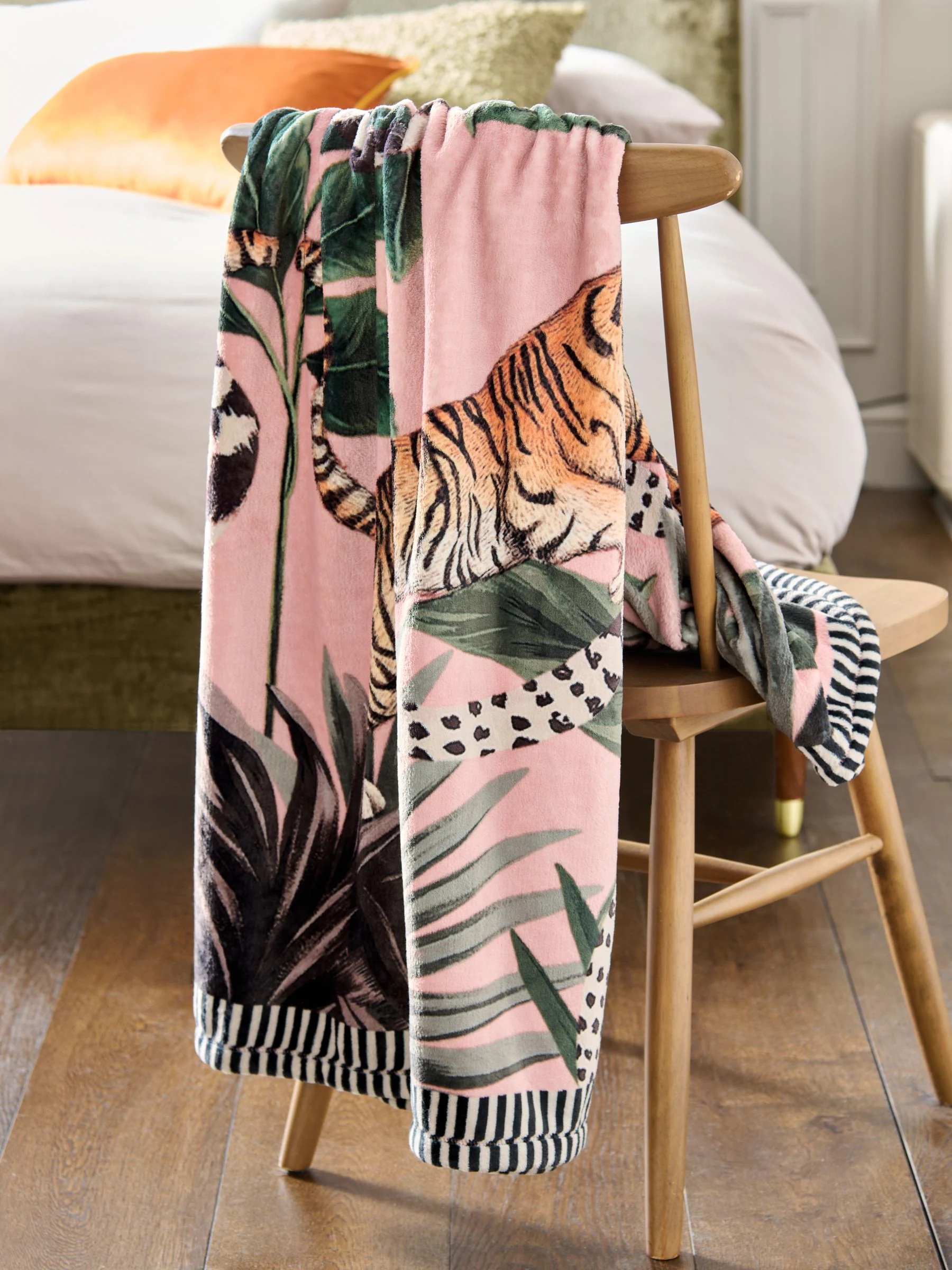 Tiger Plush Fleece Throw