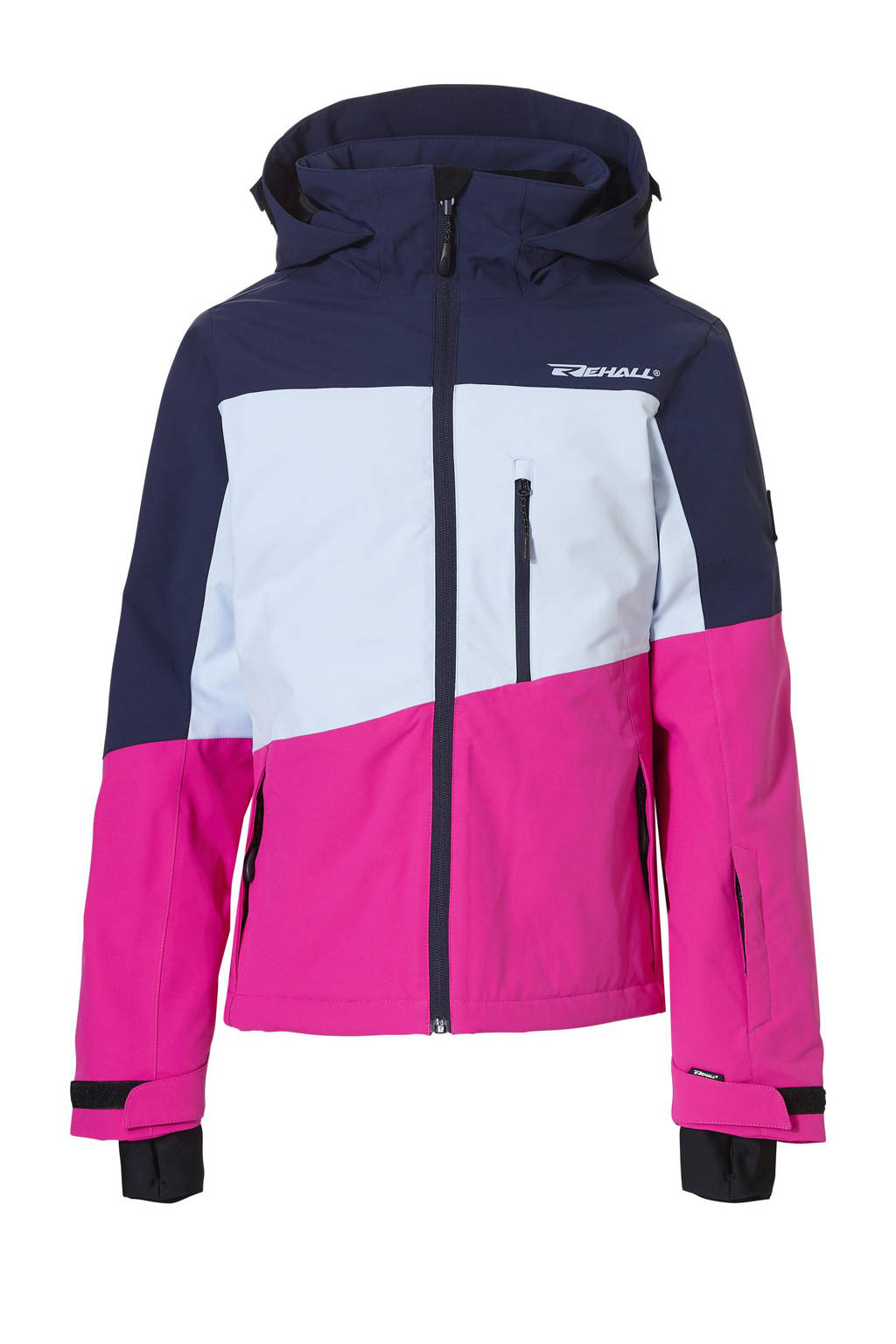 Rehall ski-jack Liv Jr blauw/wit/fuchsia