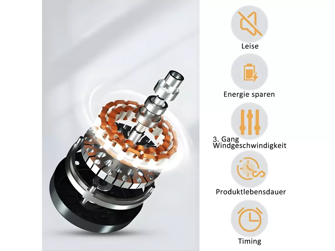 NETTLIFE Ventilateur de plafond LED avec éclairage - 39,5cm Moderne, grand & silencieux, télécommande, minuterie, 34W, 3000K-6000K dimmable