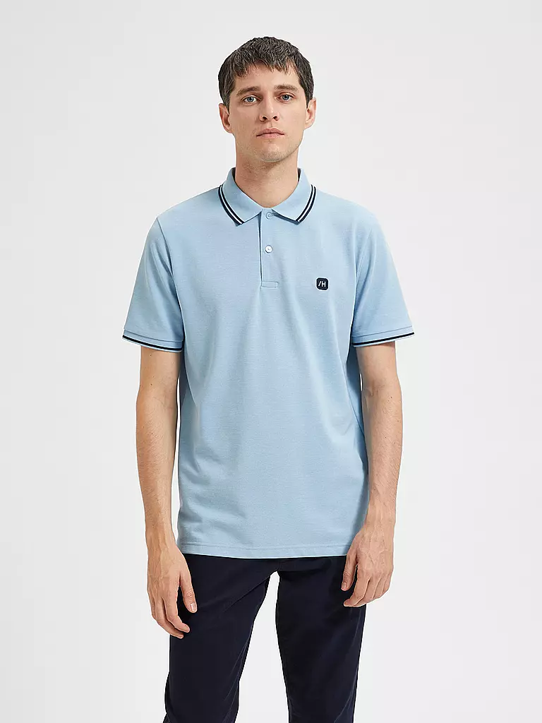 SELECTED Poloshirt SLHDANTE  hellblau