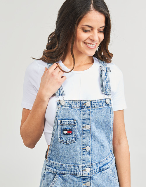Tommy Jeans - DUNGAREE BF MIDI DRESS CG4114 - Bleu