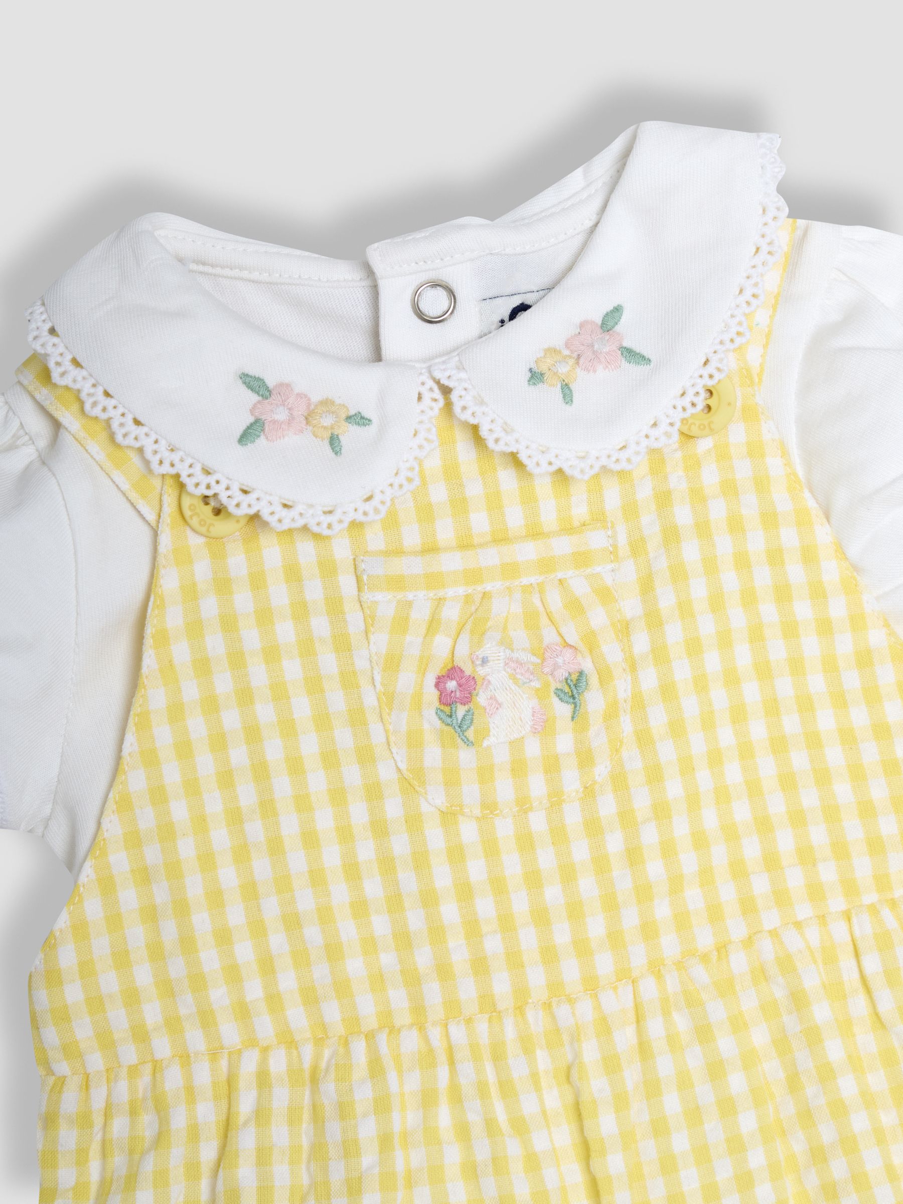 JoJo Maman Bébé Embroidered Dungarees & Body Set 2 Piece