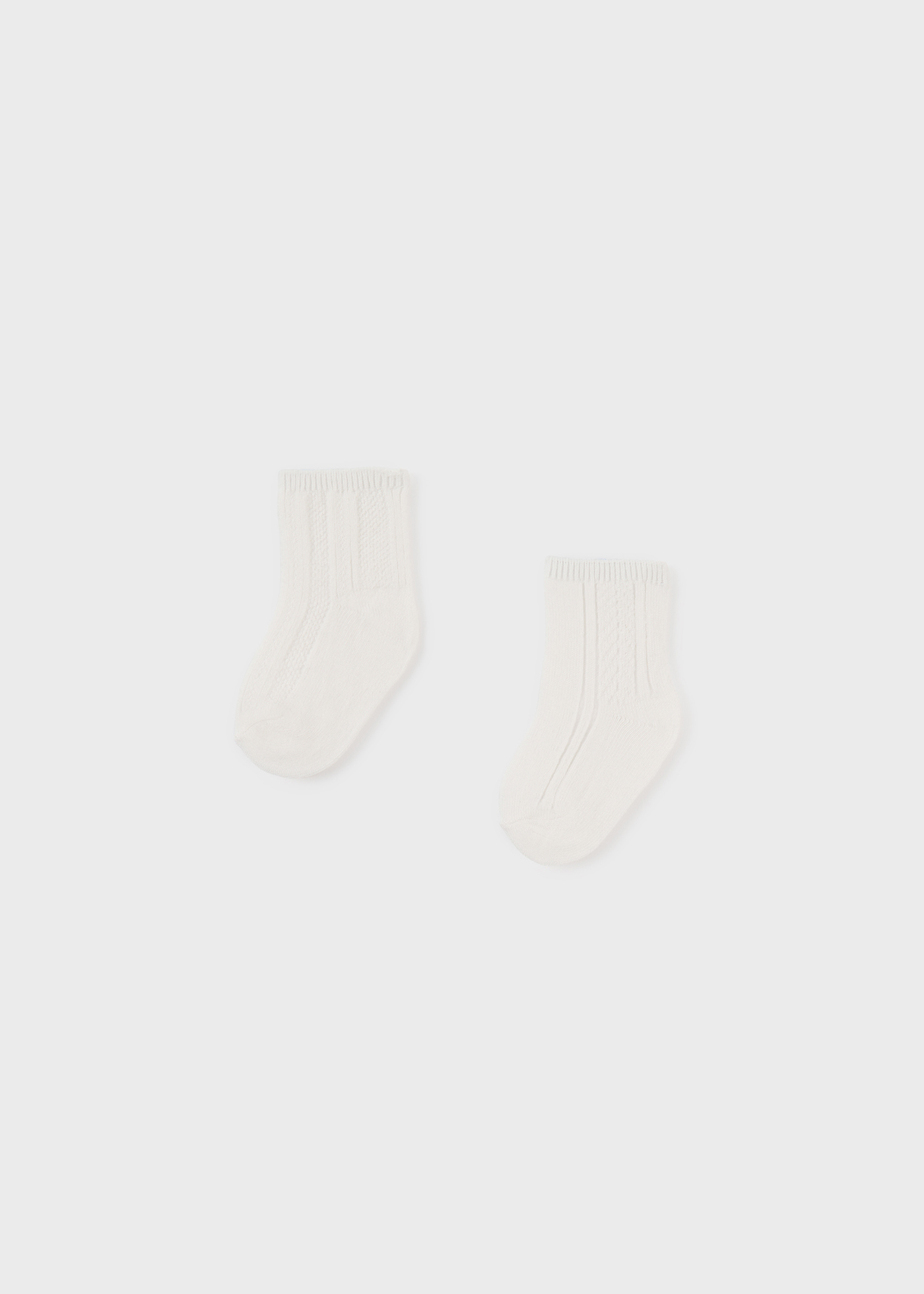 Conjunto de 2 meias sociais para recém-nascido, cor creme