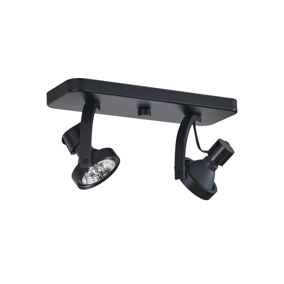 Design plafondspot zwart GU10 70mm 2-lichts draai- en kantelbaar - Vo