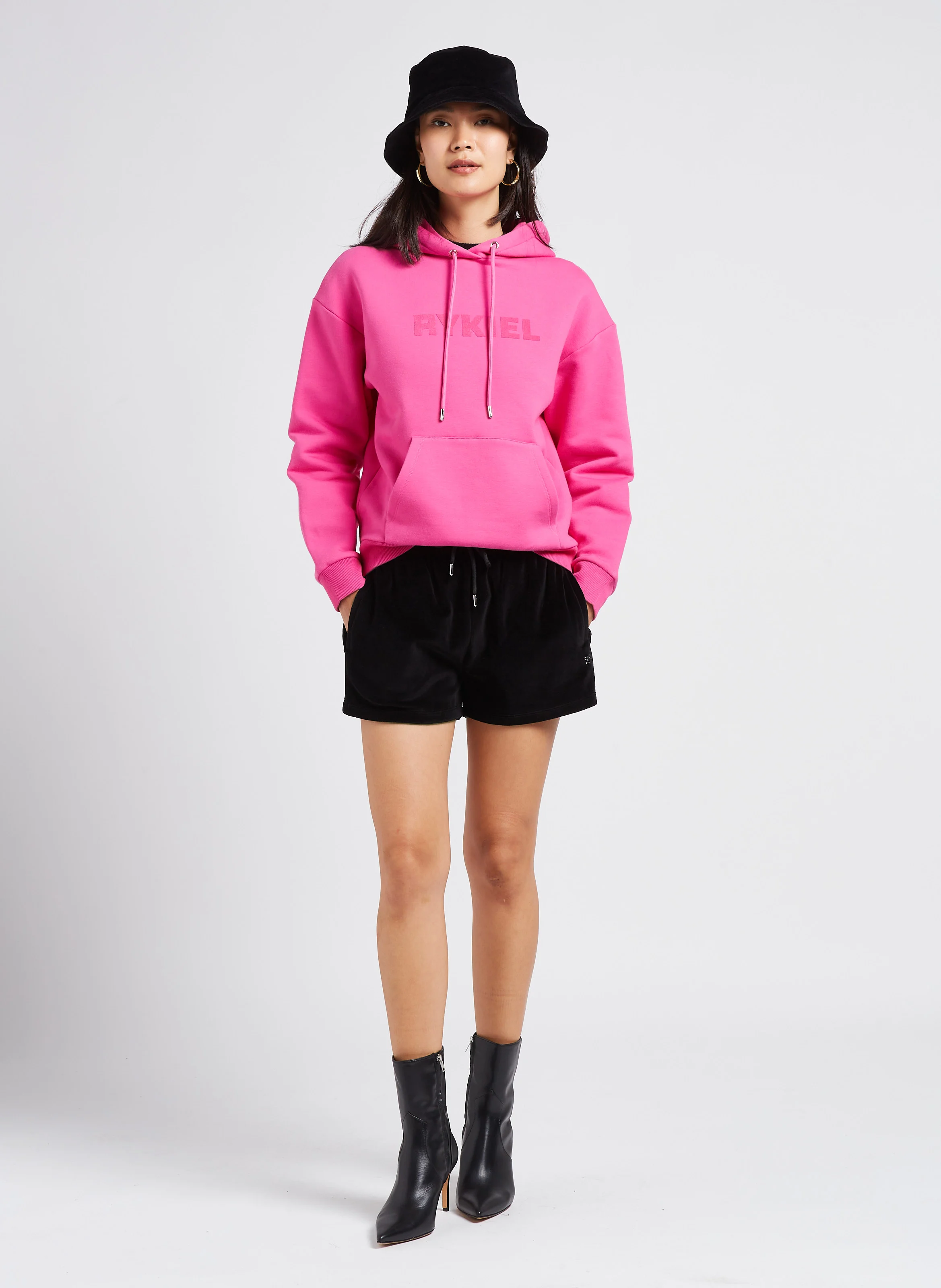 Sweat à capuche en coton | Rose