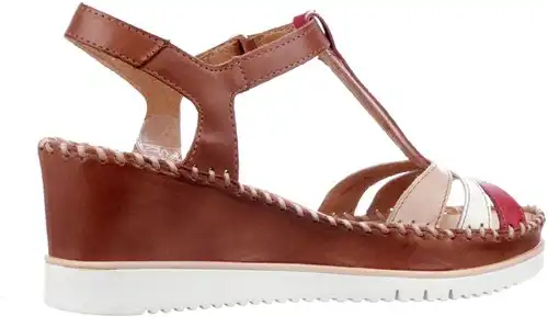 W3Z-1776C1 Pikolinos cognac/rood combi - maat 41 sandaal cognac/rood combi - maat 41 Calandschoen