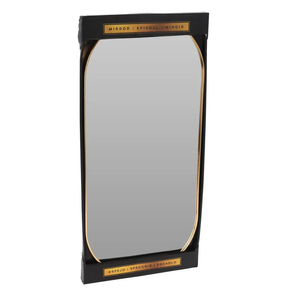 Home & Styling Wandspiegel - ovaal - metaal - goud - 50x25cm